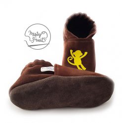 chaussons cuir souple bébé enfant garçon singe