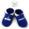 Chaussons cuir souple police