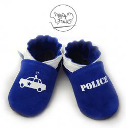 Chaussons cuir souple police