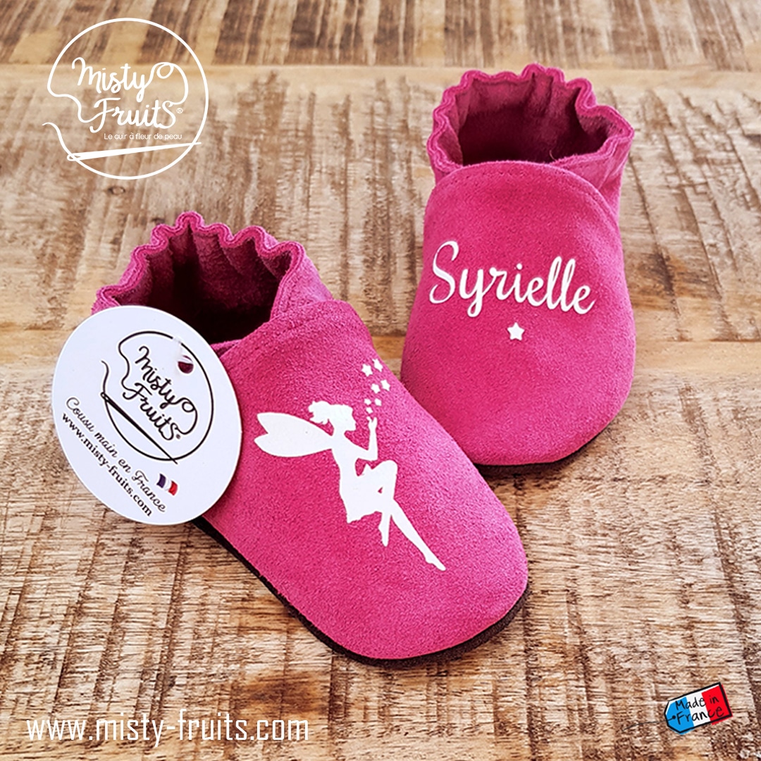 Chaussons souples cuir, simili cuir, chausson bébé, chausson garçon,  chausson fille, chausson enfant, chausson personnalisé, papillon -   France